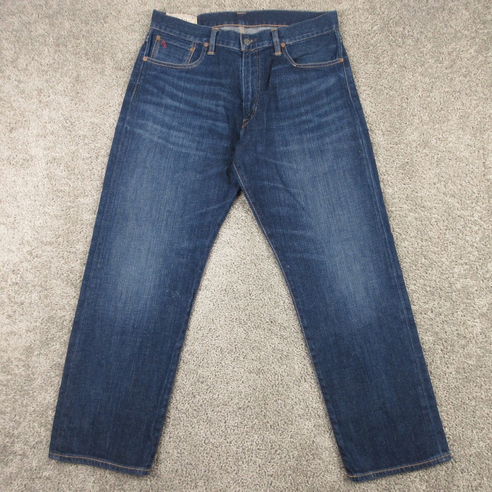 Polo Ralph Lauren Jeans Mens 34x30 Blue Thompson Relaxed Faded Denim Pants
